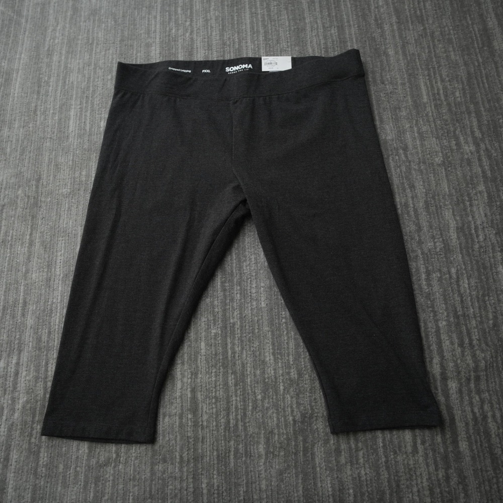 Sonoma Goods For Life Cropped Leggings Women Work‎ Out Pants Gray New PXXL
